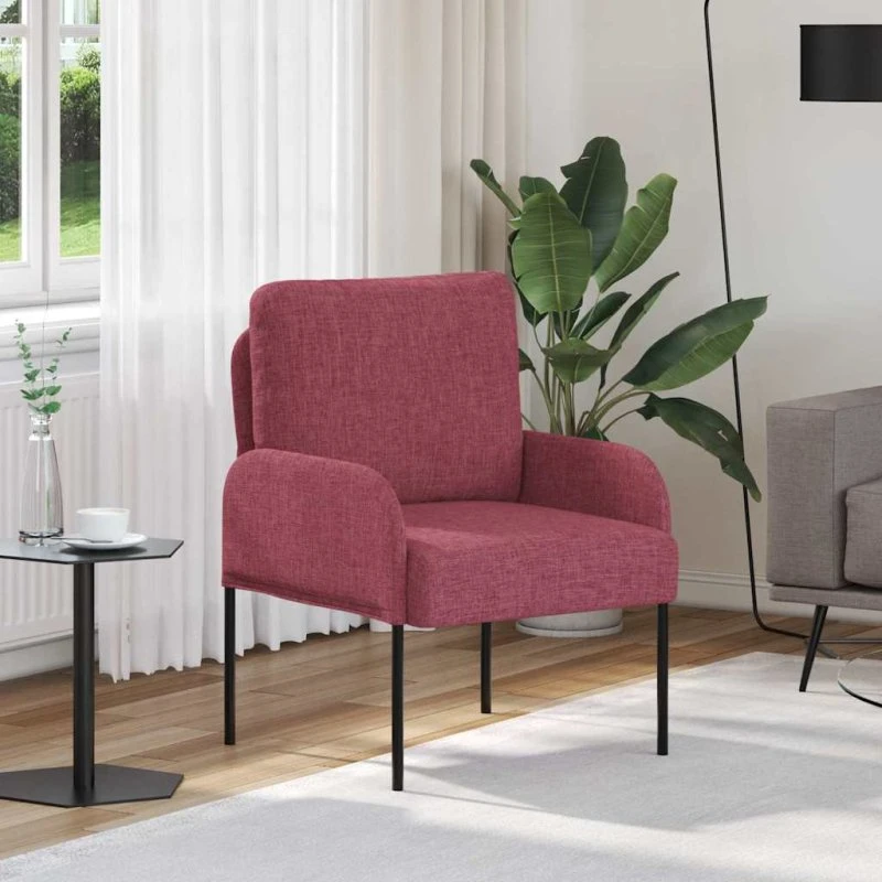 vidaXL Sofa med Pude 55 cm Vinrød Krydsfinér