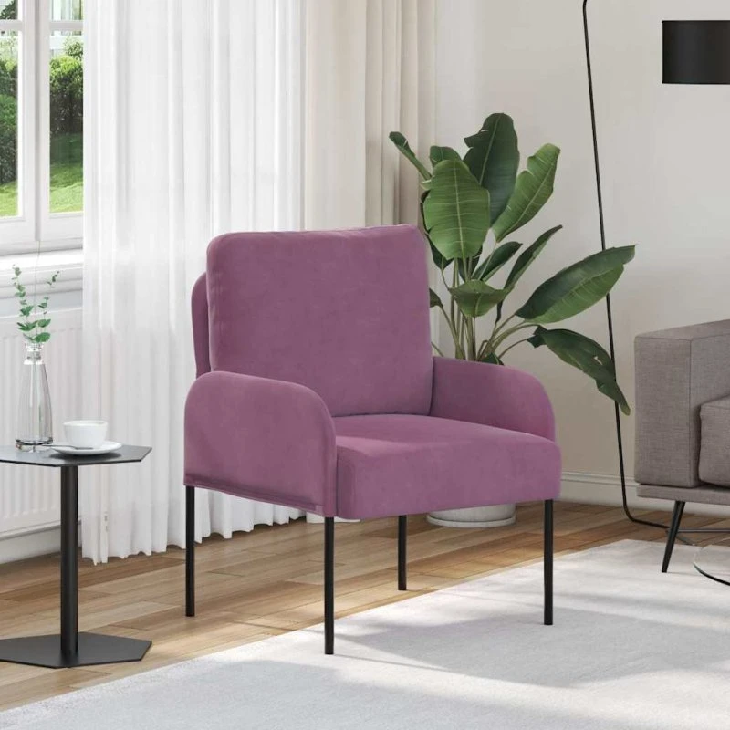 vidaXL Sofa med Pude 55 cm Lilla Krydsfinér