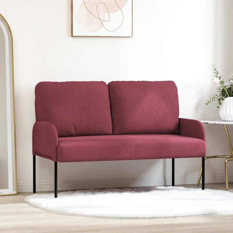 vidaXL Sofa med Pude 110 cm Vinrød Krydsfinér