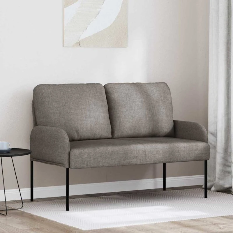 vidaXL Sofa med pude 110 cm Gråbrun Krydsfinér