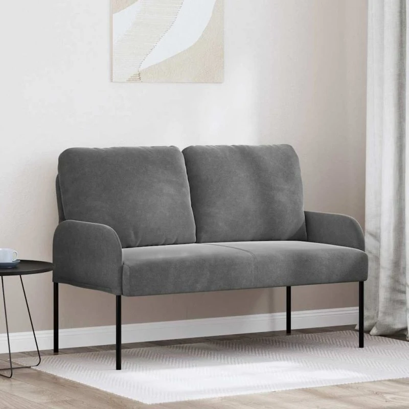 vidaXL Sofa med pude 110 cm, mørkegrå, krydsfinér