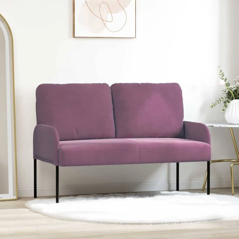 vidaXL Sofa med pude 110 cm Lilla Krydsfinér