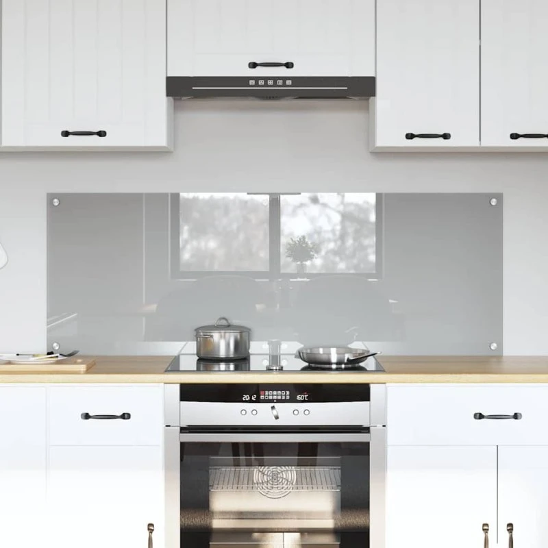 vidaXL Køkkenbacksplash 2 stk Lysegrå 70 x 50 cm hærdet glas