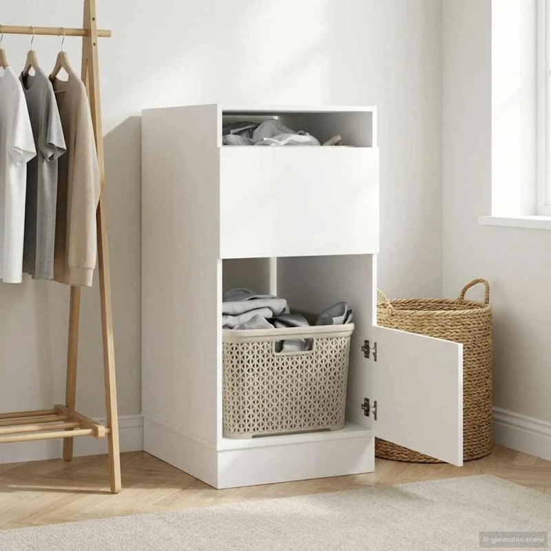 vidaXL Vaskeskab Hvid 50 x 68 x 102 cm Konstrueret Træ