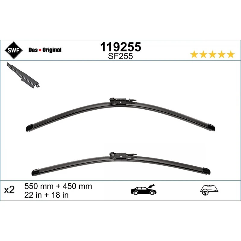 SWF Viskerblade BMW 550/450 mm, DAS ORIGINAL, 2 stk