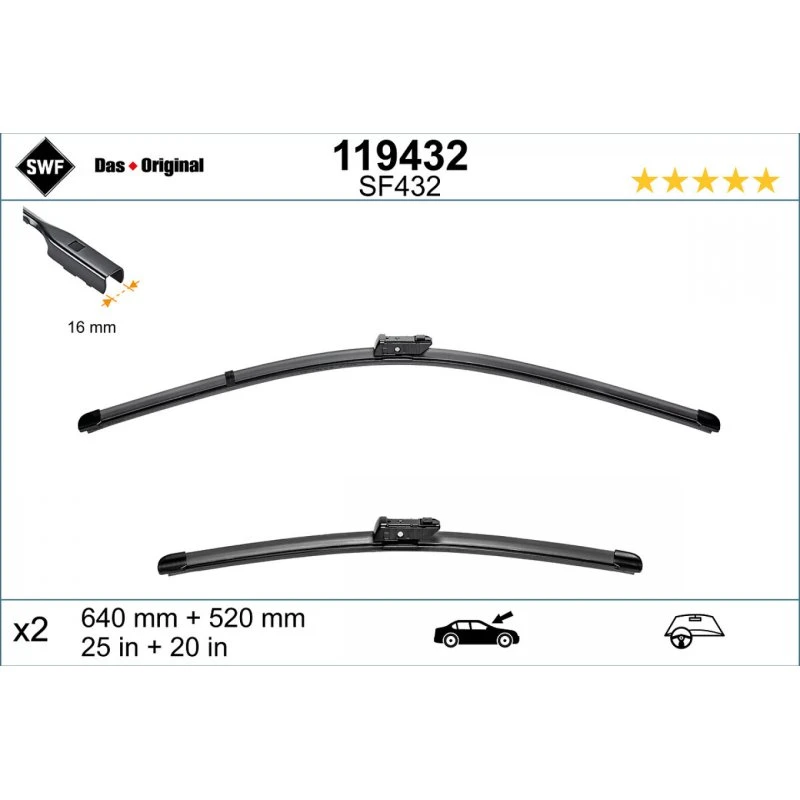 SWF Viskerblade 119432 til AUDI A6 C7, A7 Sportback (2 stk)