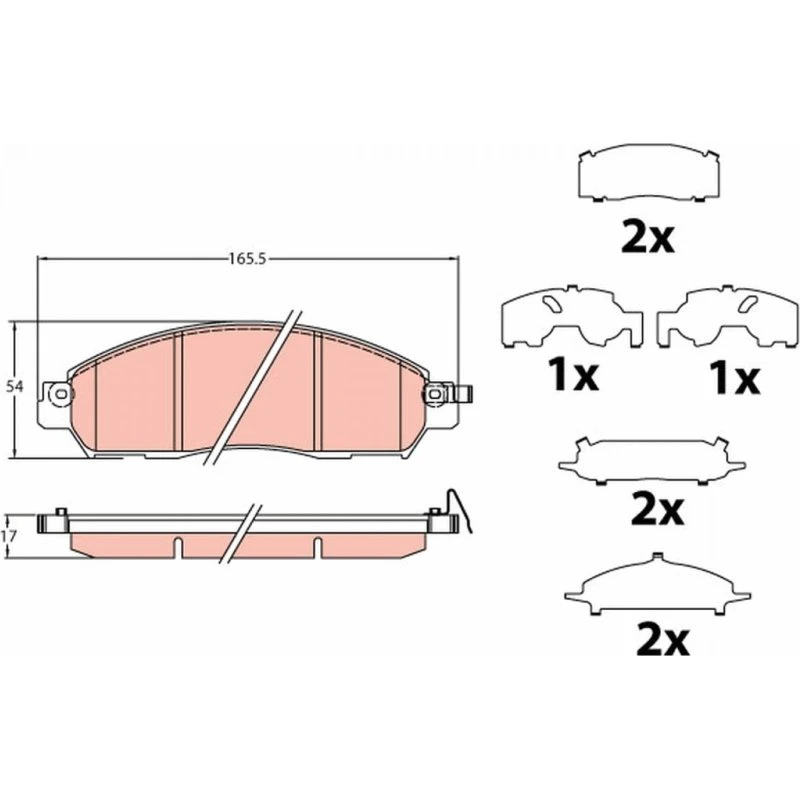 TRW GDB2182 Bremseklodser til Nissan Leaf, Navara & NV200
