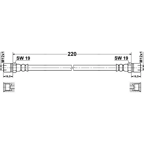 ATE Bremseslange 24.5201-0220.3 for MERCEDES-BENZ