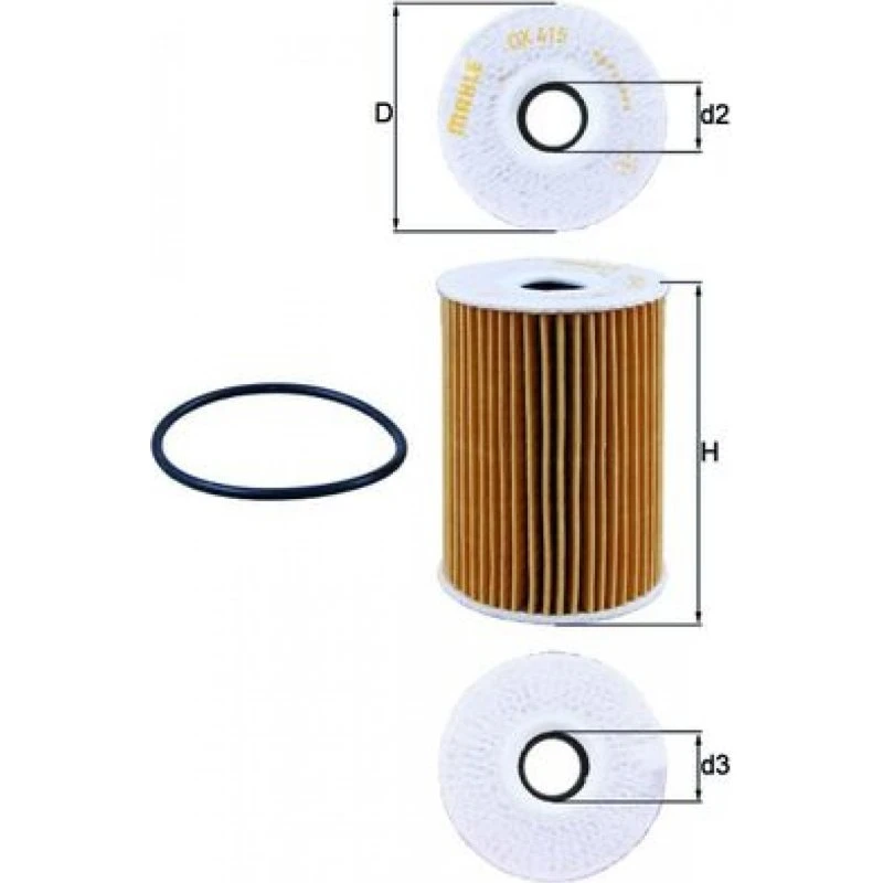 MAHLE Oliefilter OX 415D for OPEL, RENAULT, NISSAN