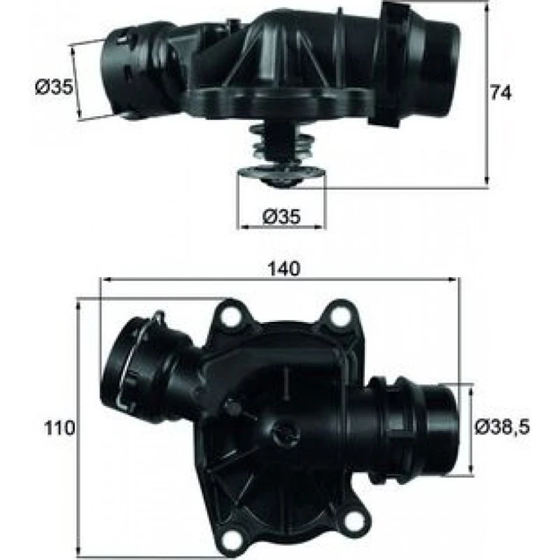MAHLE ORIGINAL TI 233 88 Termostat, 88°C, til BMW, Opel, Land Rover