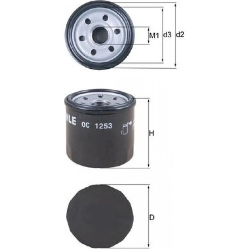 MAHLE OC 1253 Oliefilter for OPEL, Suzuki, Chevrolet