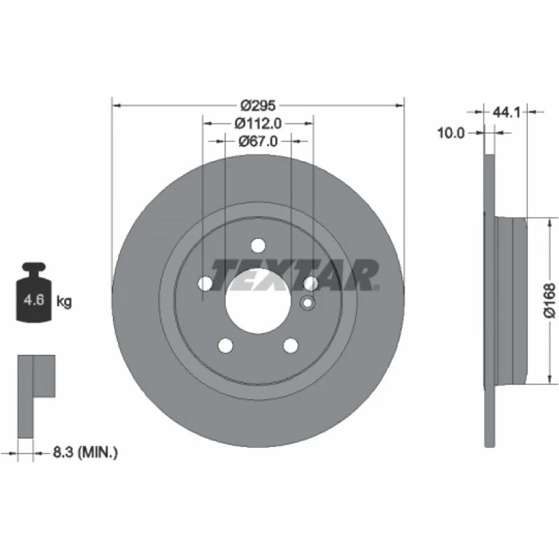 TEXTAR Bremseskive 92254903 til INFINITI Q30/QX30 & Mercedes A/B-CLASS