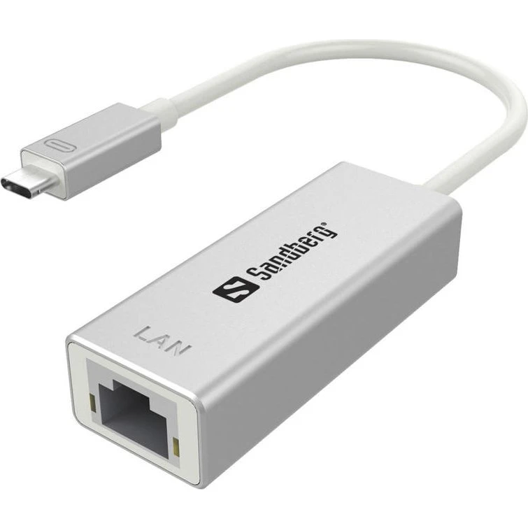Sandberg USB-C Gigabit Netværksadapter, Hvid