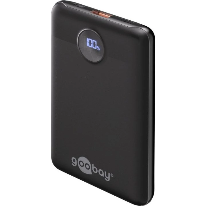 Goobay Powerbank 10.000 mAh kompakt sort
