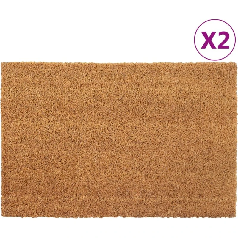 vidaXL dørmåtter 2 stk. 40x60 cm tuftet coir naturfarvet