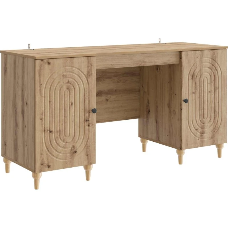 vidaXL Artisan-eg Bord med Hylde 142,5 x 50 x 75 cm Konstrueret Træ