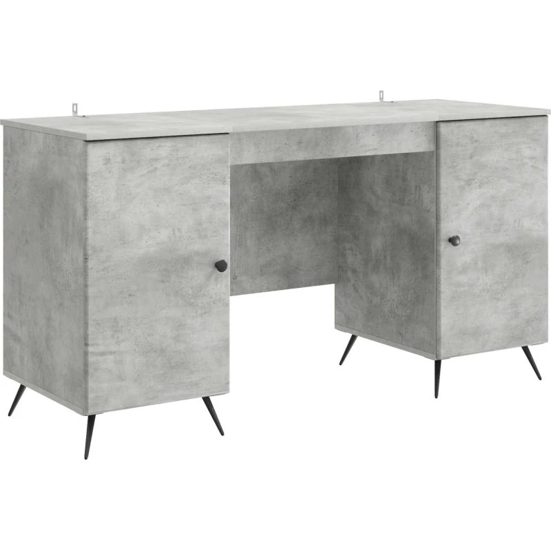vidaXL Bord med hylde Betongrå 142,5 x 50 x 75 cm Konstrueret træ