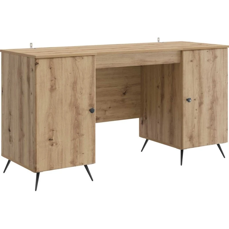 vidaXL Bord med hylde Artisan-eg 142,5 x 50 x 75 cm, konstrueret træ