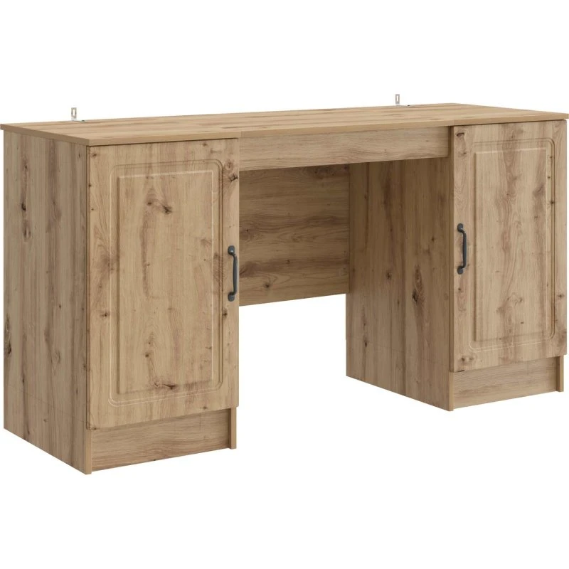 vidaXL Bord med hylde Artisan-eg 142,5 x 50 x 75 cm Konstrueret træ