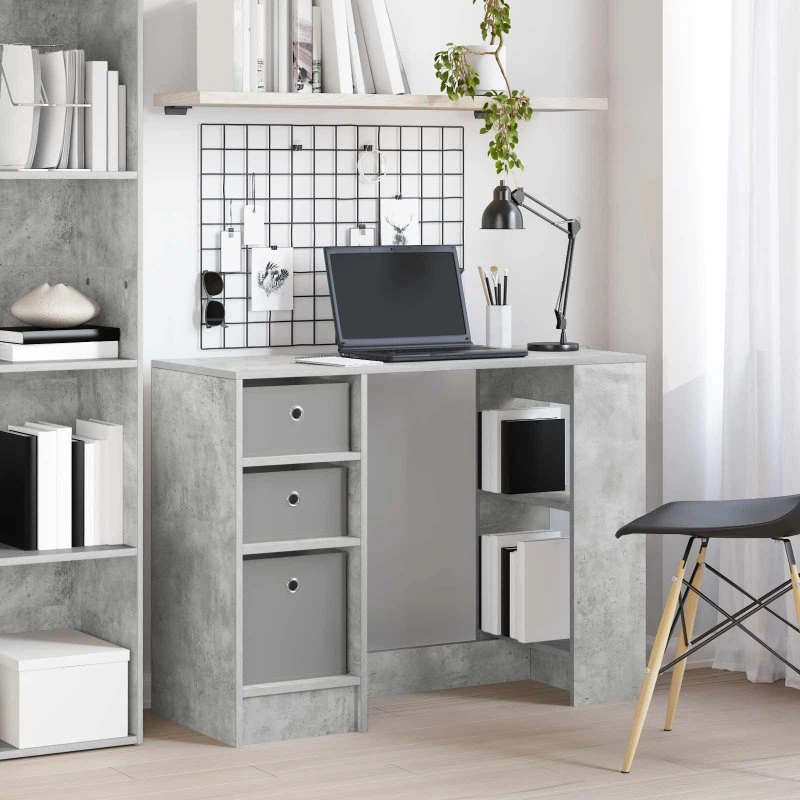 vidaXL Bord med skuffe Beton Grå 100 x 40 x 75 cm Konstrueret træ