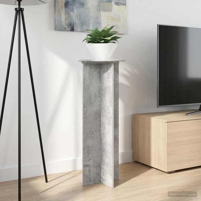 vidaXL Planteholder 2 stk, Betongrå, Ø40 x 100 cm, Konstrueret Træ