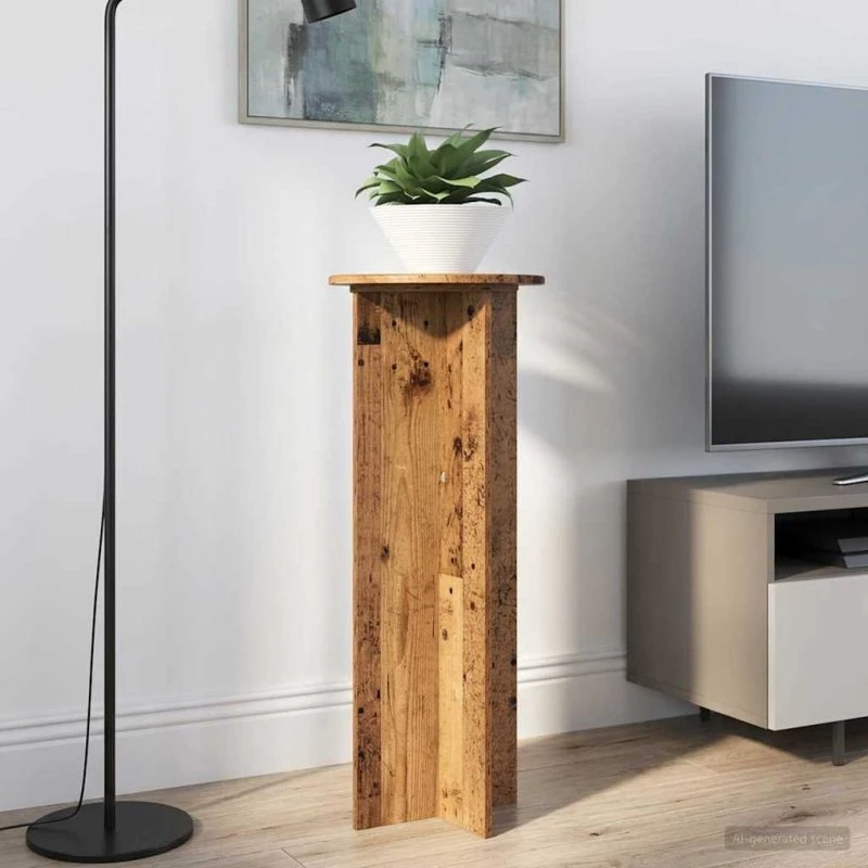 vidaXL Planteholder 2 stk, Gammelt Træ, Ø40 x 100 cm, Konstrueret Træ