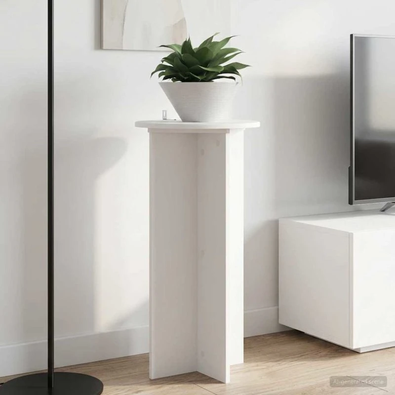 vidaXL Planteholder 2 stk Hvid Ø40 x 80 cm Konstrueret Træ