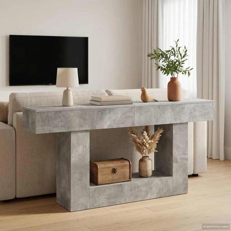 vidaXL BetonGrå Konsolbord 160 x 30 x 74 cm