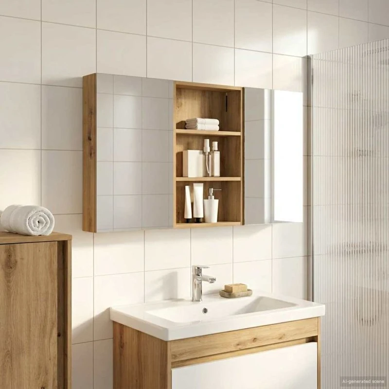 vidaXL Badeværelsesskabsæt 3 stk 120 x 10,5 x 60,5 cm Konstrueret træ