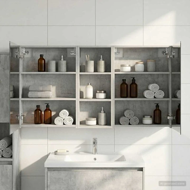 vidaXL Badeværelsesskabsæt 3 pcs 130 x 14,5 x 70 cm Konstrueret træ