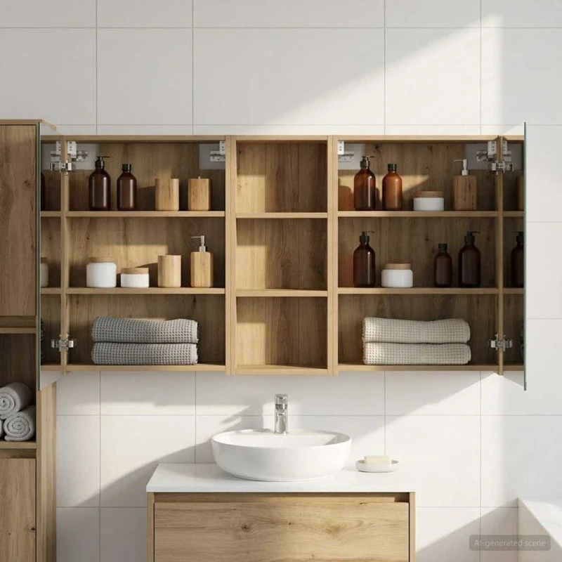 vidaXL Badeværelsesskabsæt 3 pcs 130 x 14,5 x 70 cm Konstrueret træ