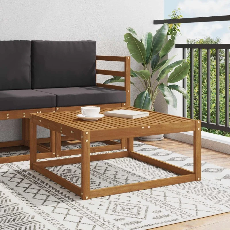 vidaXL Udendørs Bord 79 x 79 x 37 cm Naturfarvet