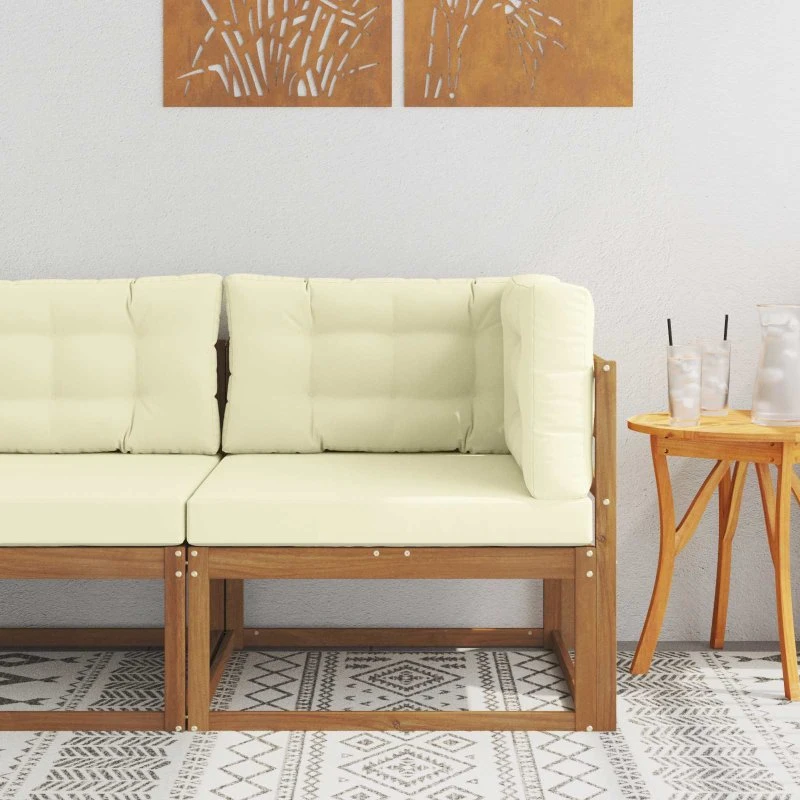 vidaXL Udendørs Hjørnesofa Naturfarvet, 79x79x37 cm