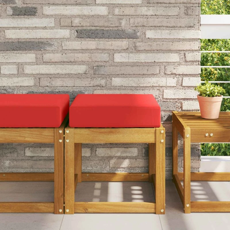 vidaXL Udendørs Sædepude Rød 40x40x8 cm 100% Polyester