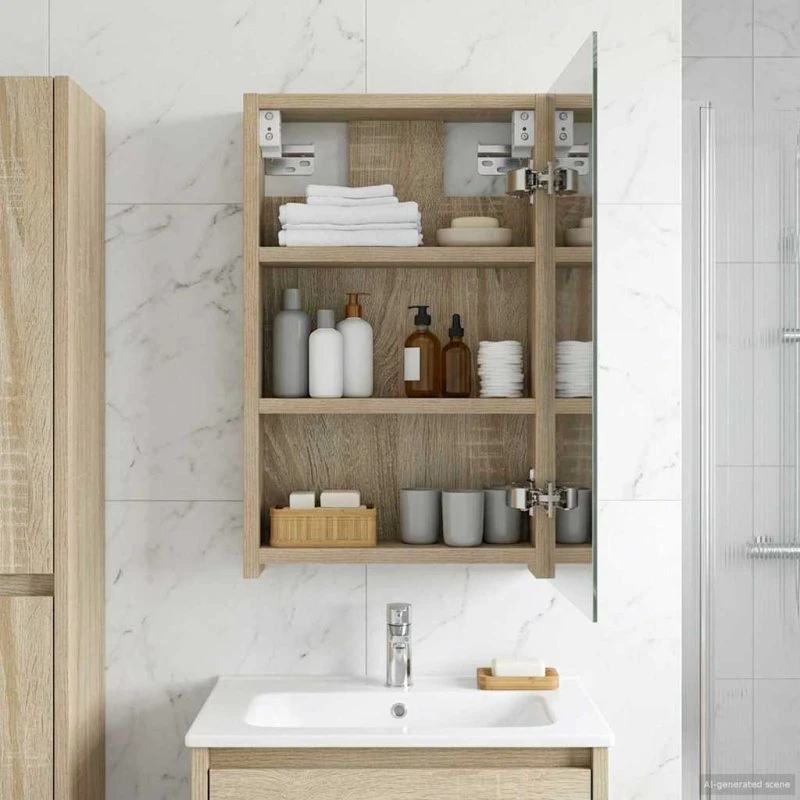 vidaXL Badeværelsesspejlskab Sonoma eg 30 x 10,5 x 50 cm med hylde