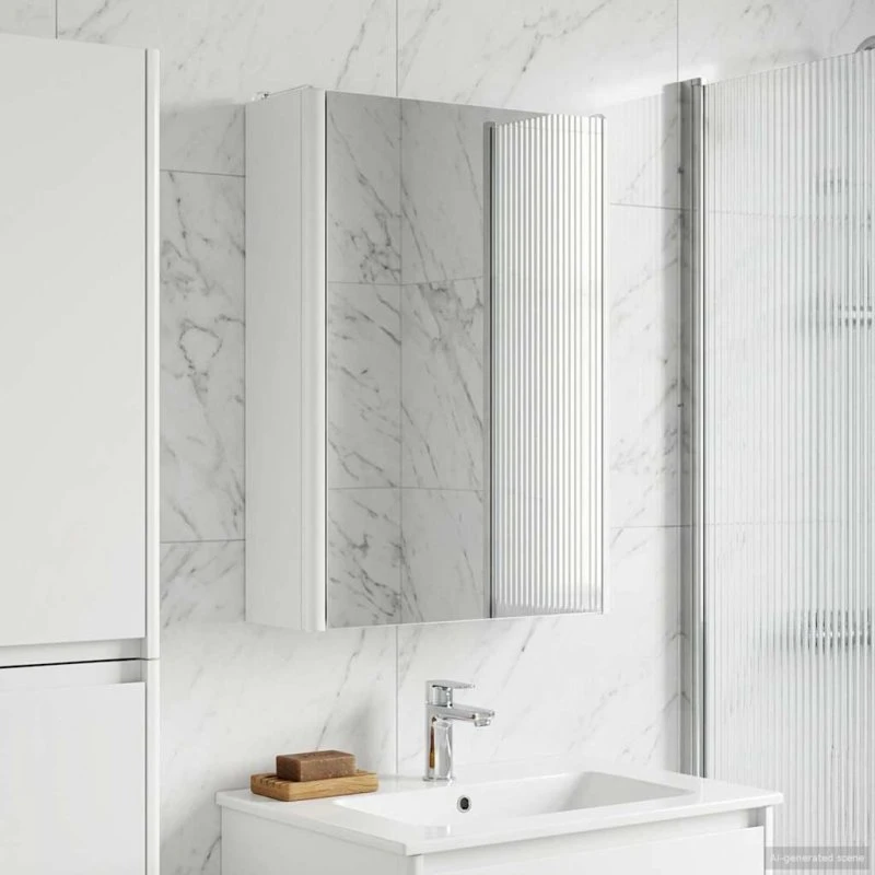 vidaXL Badeværelsesspejlskab Hvid 33 x 11,5 x 50 cm Konstrueret Træ