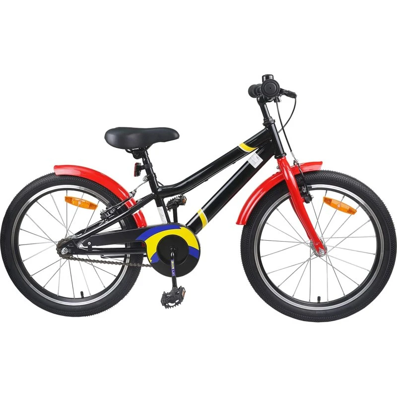 vidaXL Børnecykel 24 tommer Sort/Rød 8-12 år