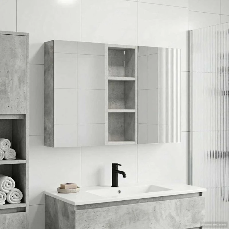 vidaXL Badeværelsesskabsæt 3 pcs 80 x 10,5 x 50 cm Konstrueret træ