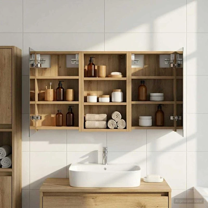 vidaXL Badeværelsesskabsæt 3 pcs 90 x 10,5 x 50 cm Konstrueret træ