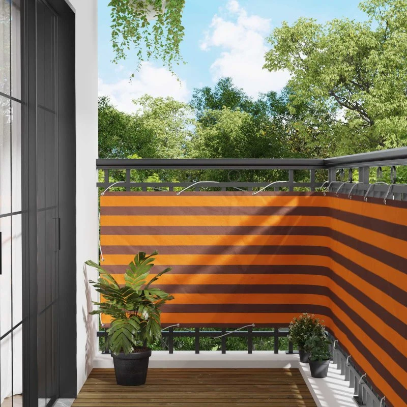vidaXL Altan Skærm 100 x 800 cm Orange/Brun Oxford stof