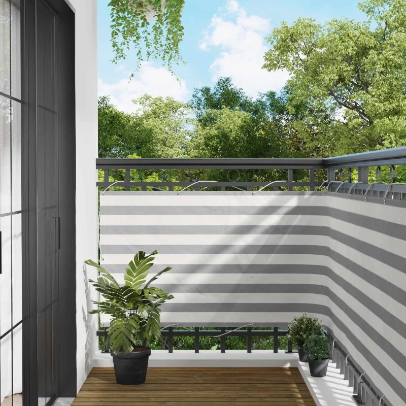 vidaXL Altan Skærm 100 x 200 cm Lys Grå/Hvid Oxford Stof