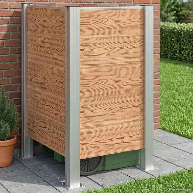 vidaXL Affaldsbeholderhegn Brun 85x85x115 cm Aluminium & WPC