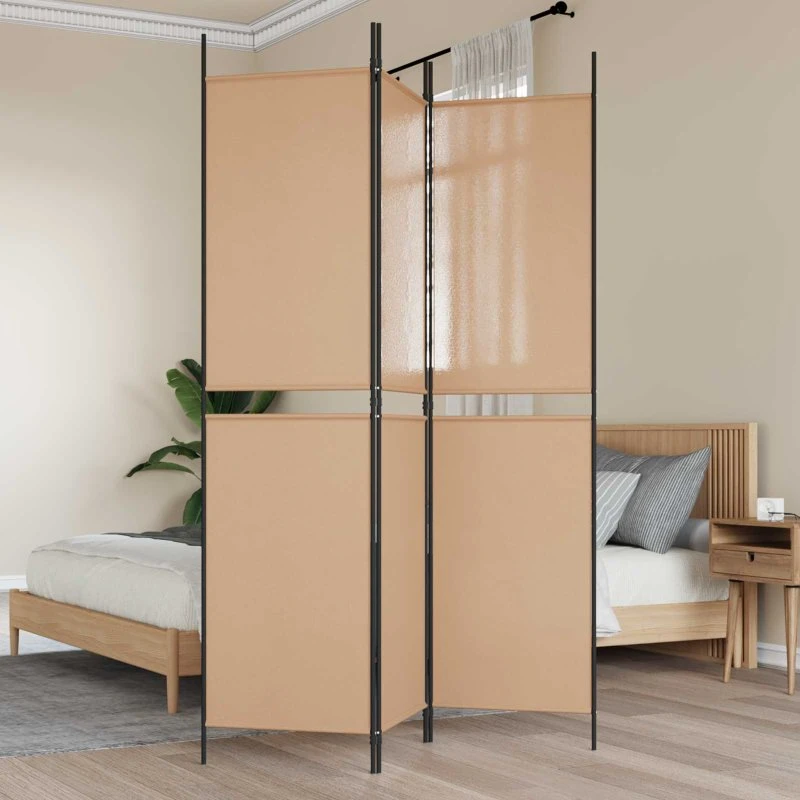 vidaXL 3-panel rumdeler Beige 150 x 200 cm Stof