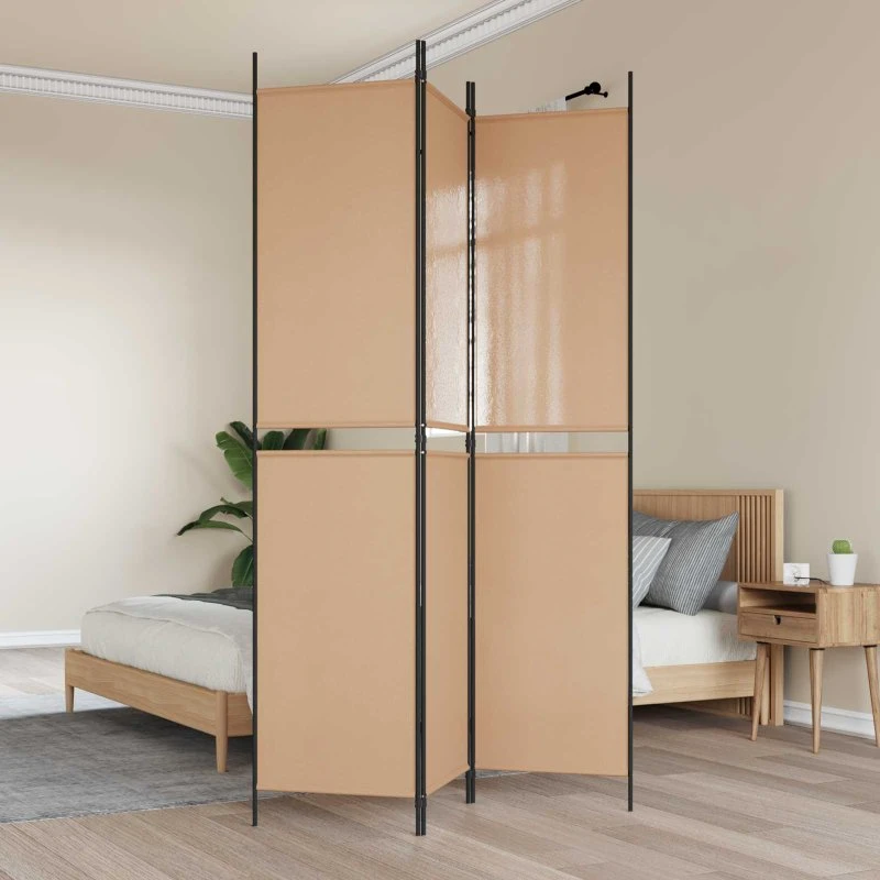 vidaXL 3-panel rumdeler Beige 150 x 220 cm Stof