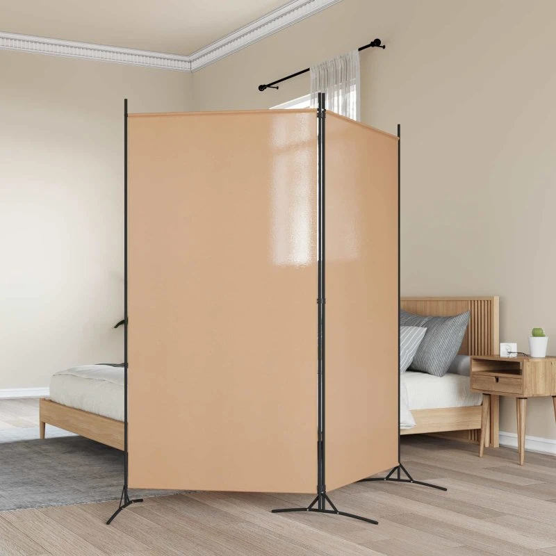 vidaXL 2-panels Rumdeler Beige 175 x 180 cm Stof
