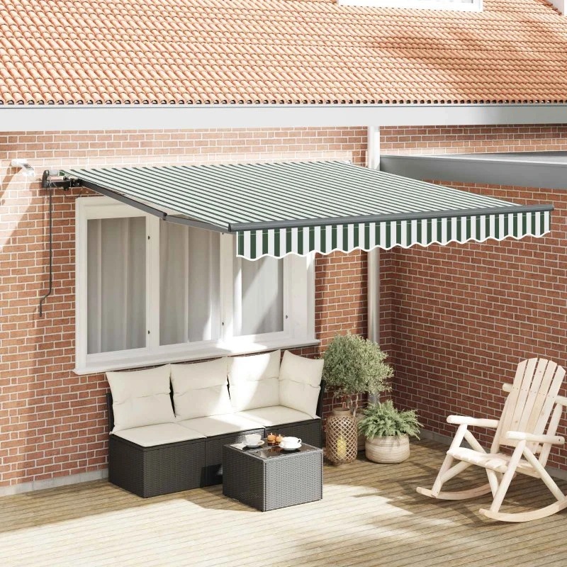 vidaXL Markise Grøn og Hvid 350 x 250 cm