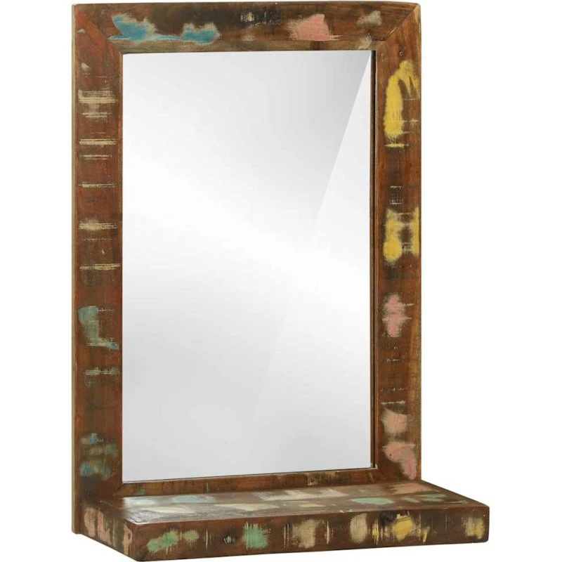 vidaXL Badeværelsesspejl Brun 50 x 22 x 70 cm Genbrugs Træ