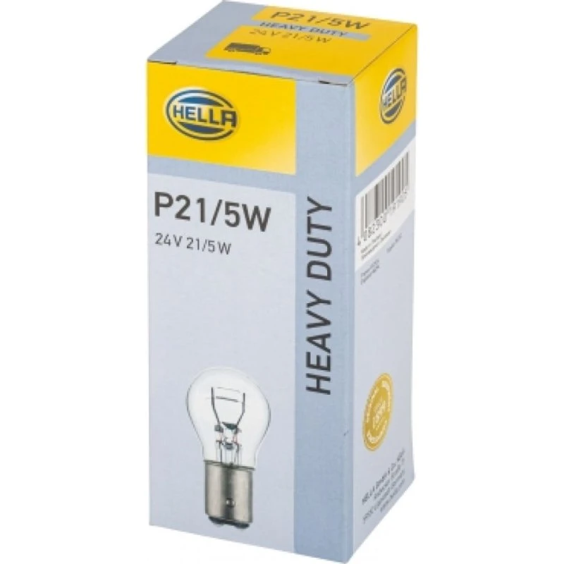 HELLA Glødepære 24V P21/5W BAY15d, 10 stk