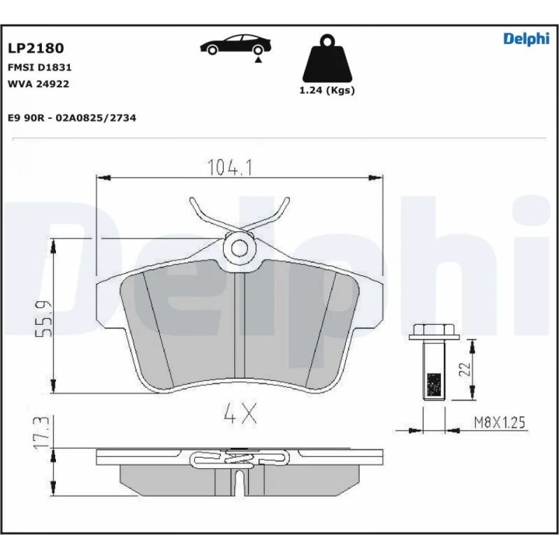DELPHI LP2180 Bremseklodser til CITROËN, PEUGEOT & DS