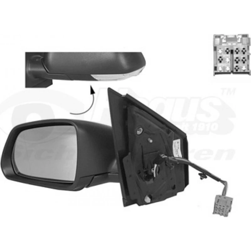 VAN WEZEL Sidespejl 5828807, sort, til VW Polo IV